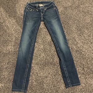 True religion dark wash skinny jeans